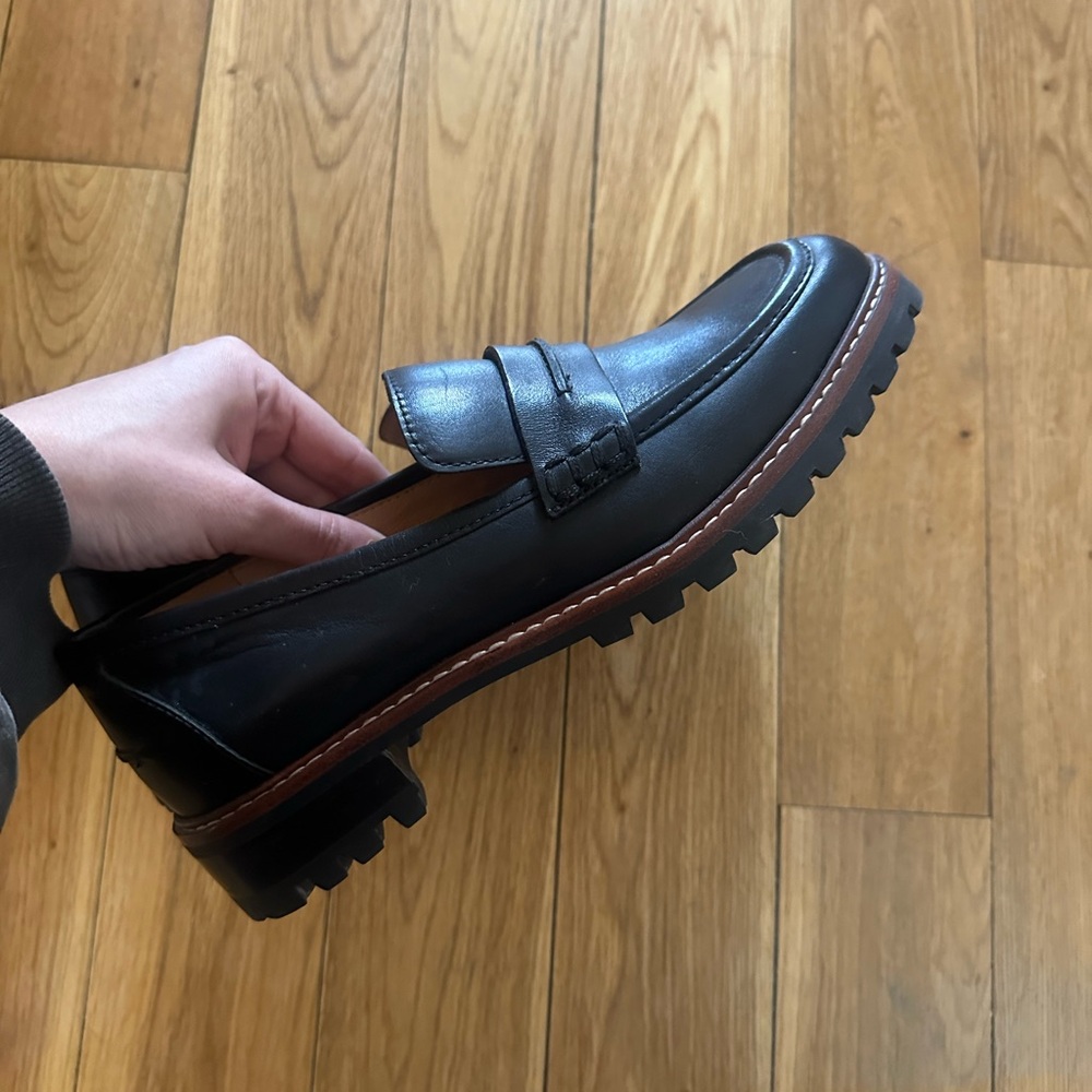 Madewell The Corrine Black Lugsole Loafers Size 7 - Picture 4 of 5
